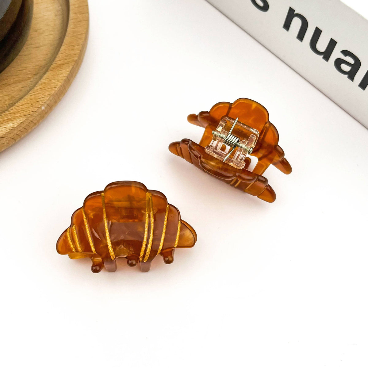 Mini Croissant Hair Claw Clip
