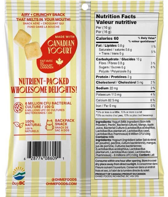 OHME! Foods - Mango Yogurt Crunch (Snack Size)