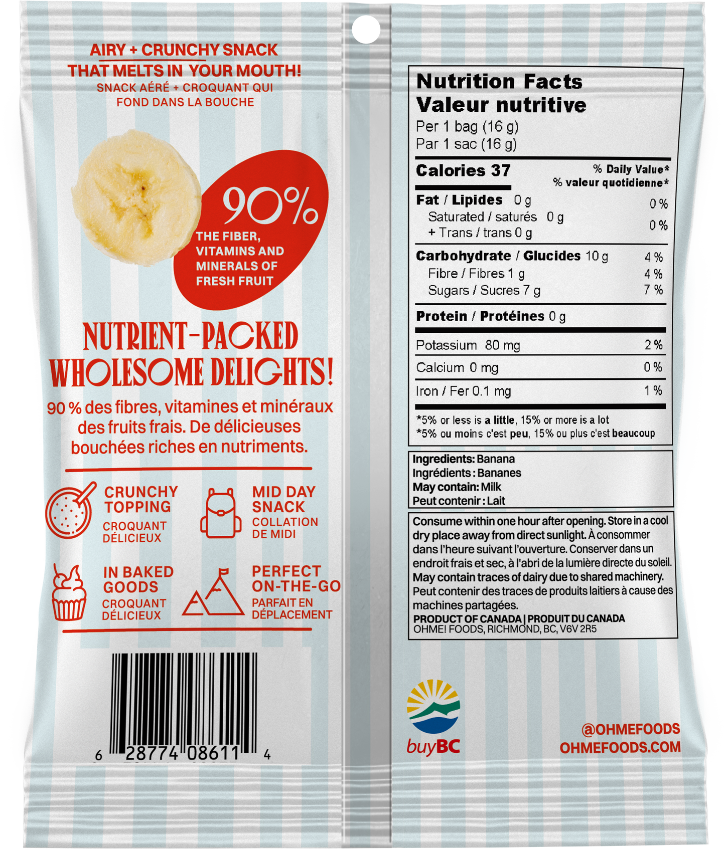 OHME! Foods - Crunchy Banana (Snack Size)