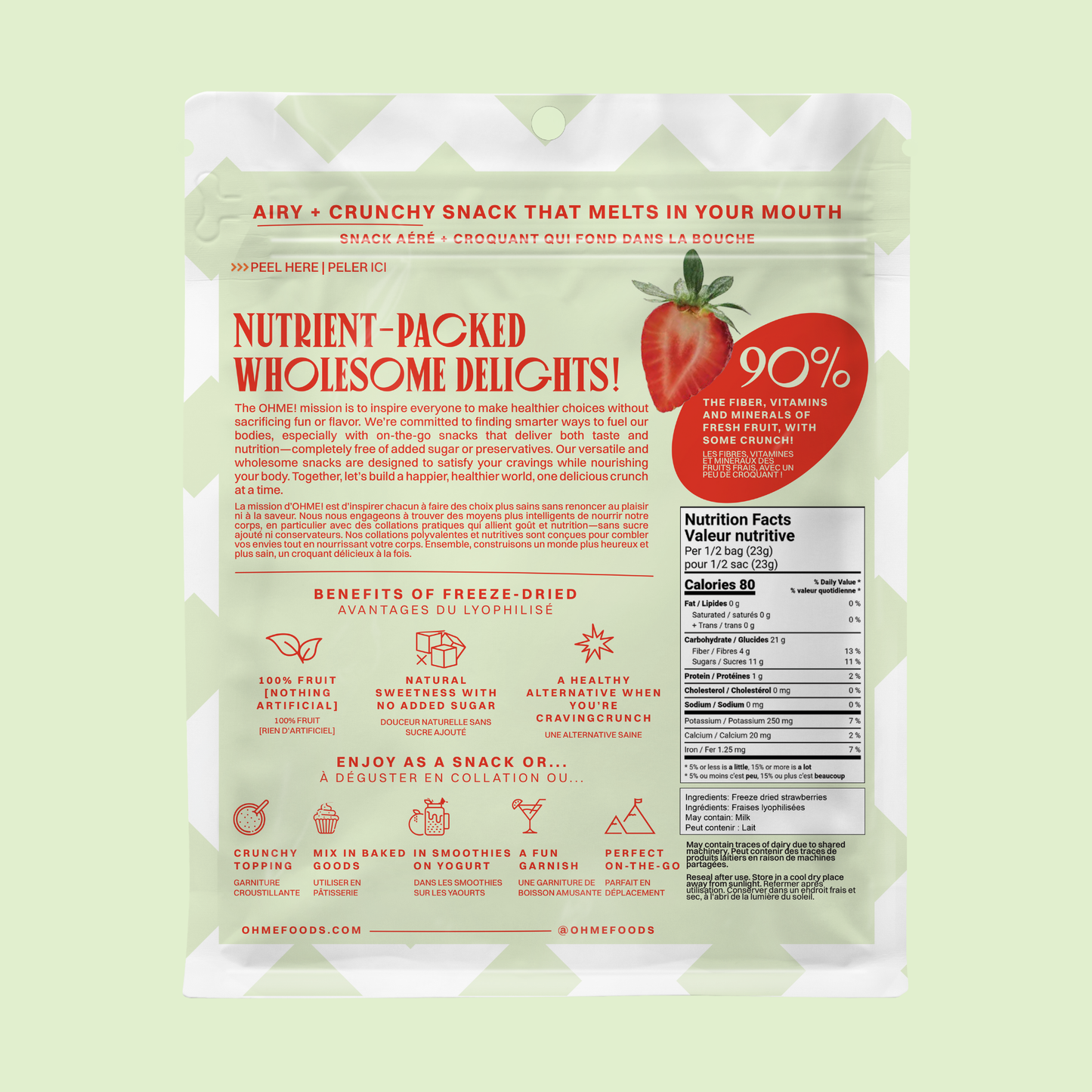 OHME! Foods - Freeze-Dried Strawberries