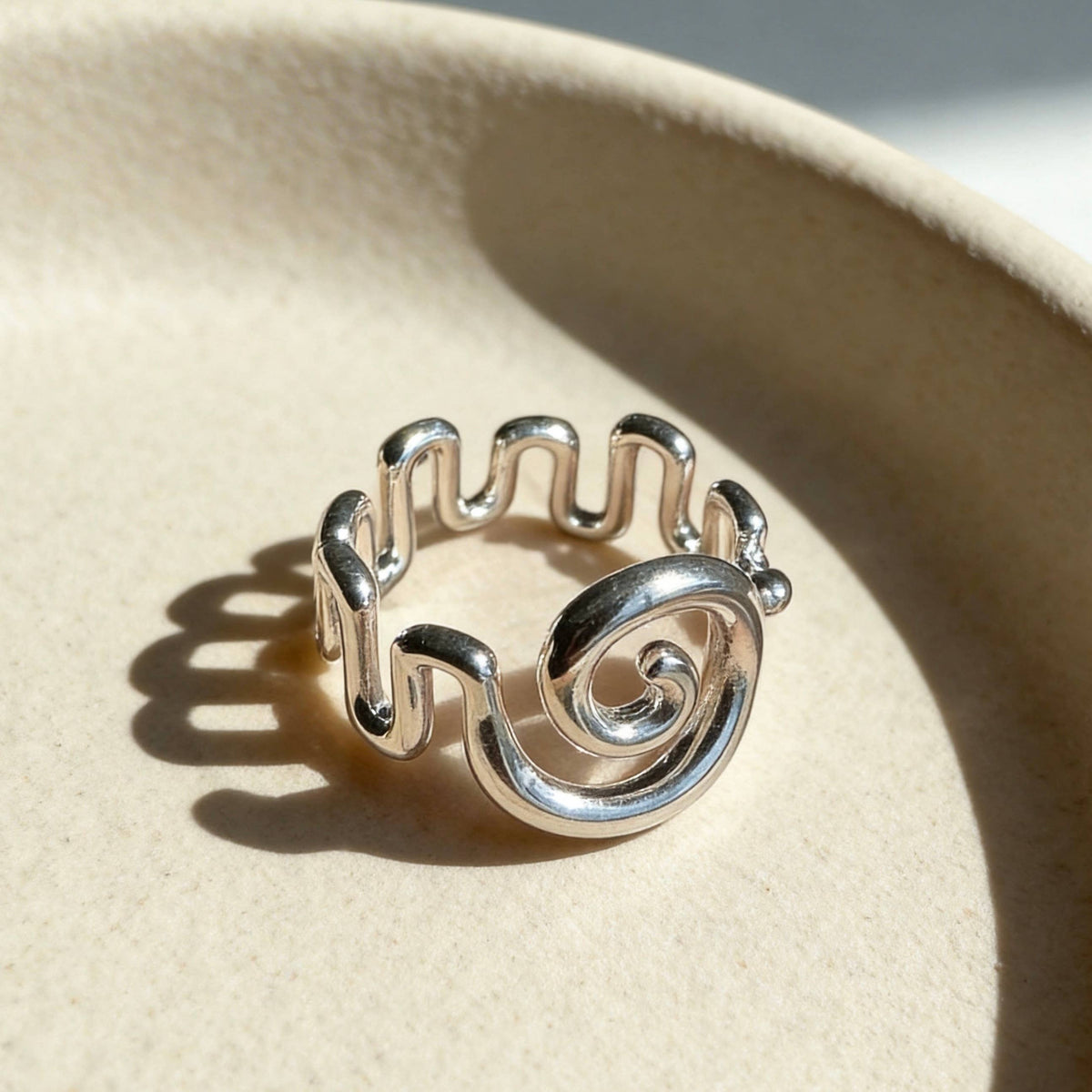 AureaJewelry - Silver Spiral Wave Ring