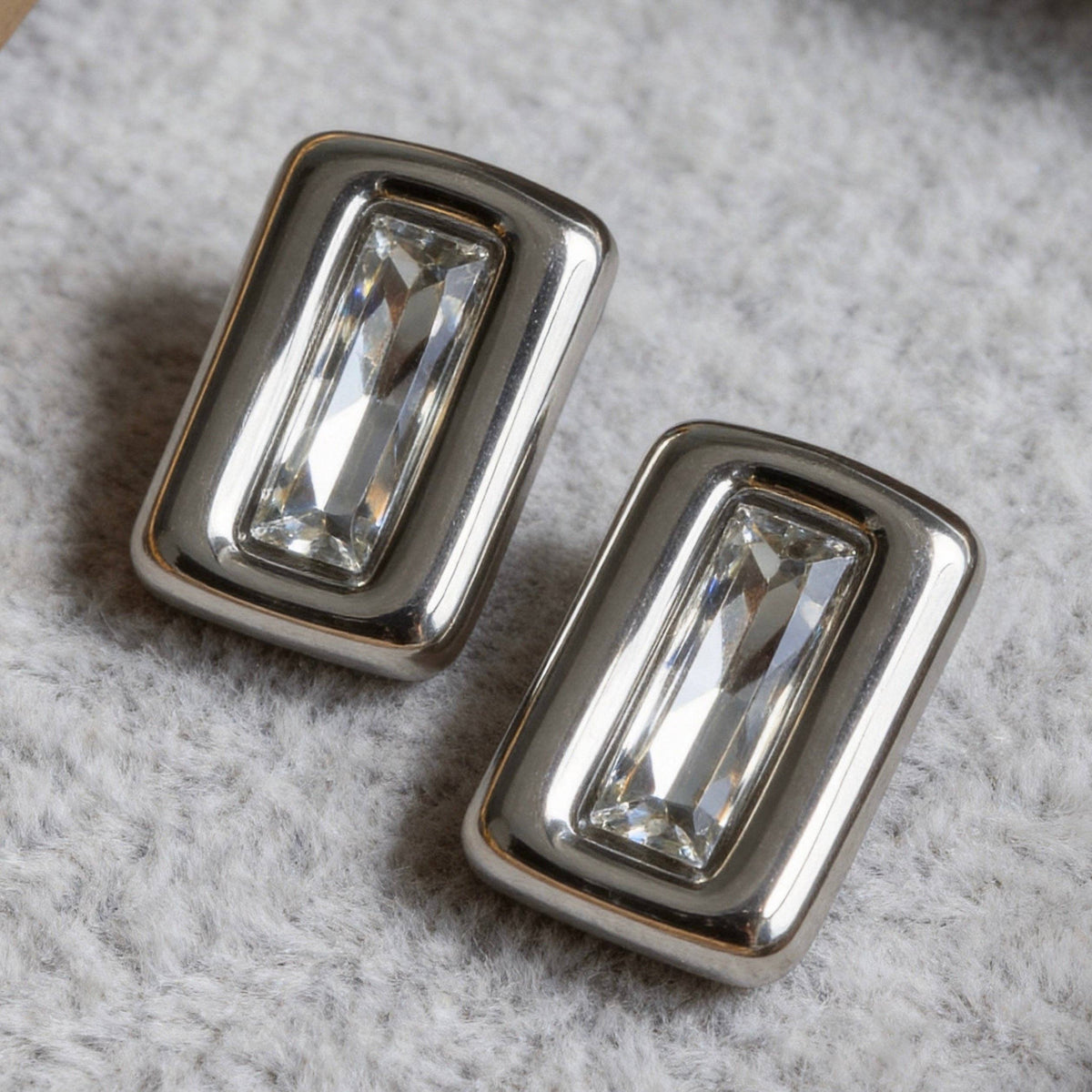 AureaJewelry - Baguette Crystal Stud Earrings
