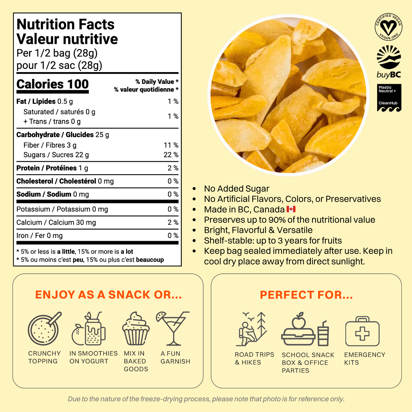 OHME! Foods - Freeze-Dried Mangoes