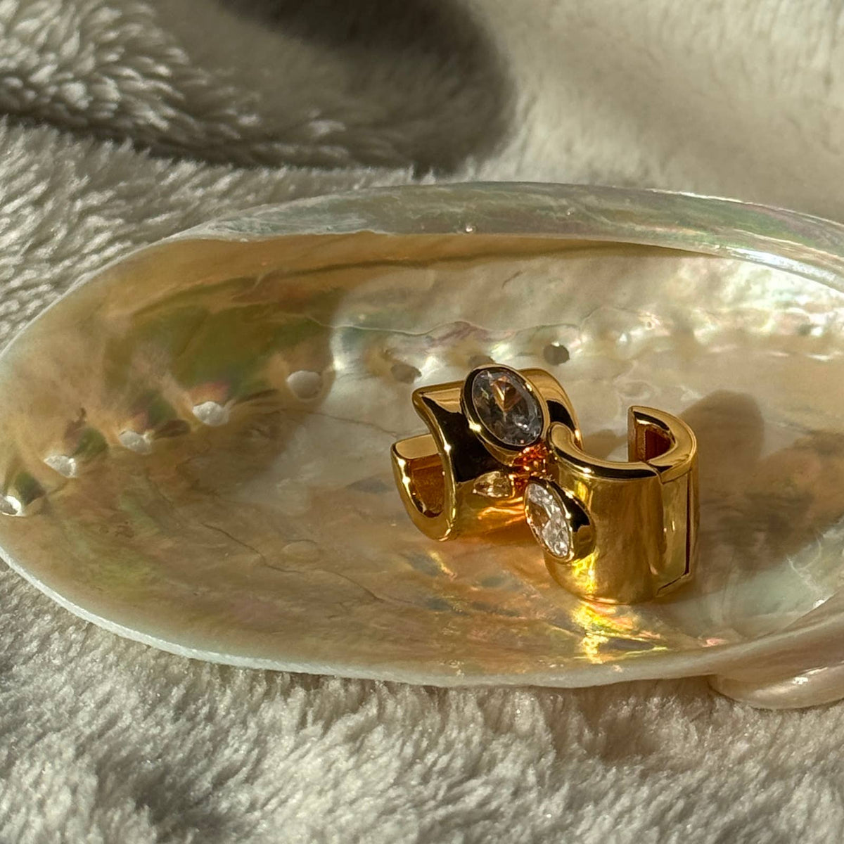 Namaste Jewelry - Gold Cuff Huggies