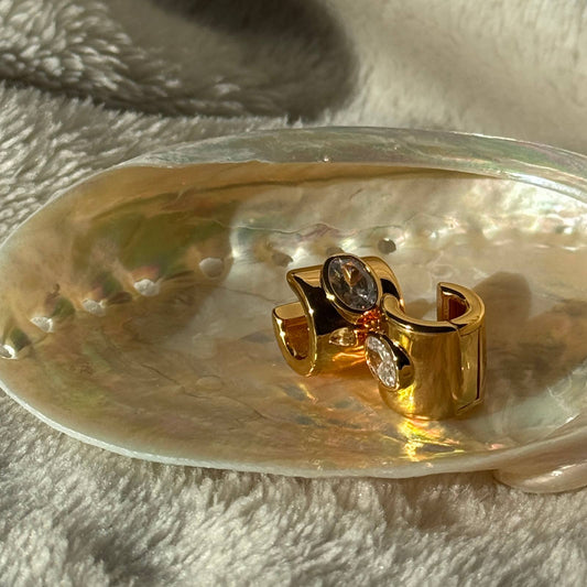 Namaste Jewelry - Gold Cuff Huggies