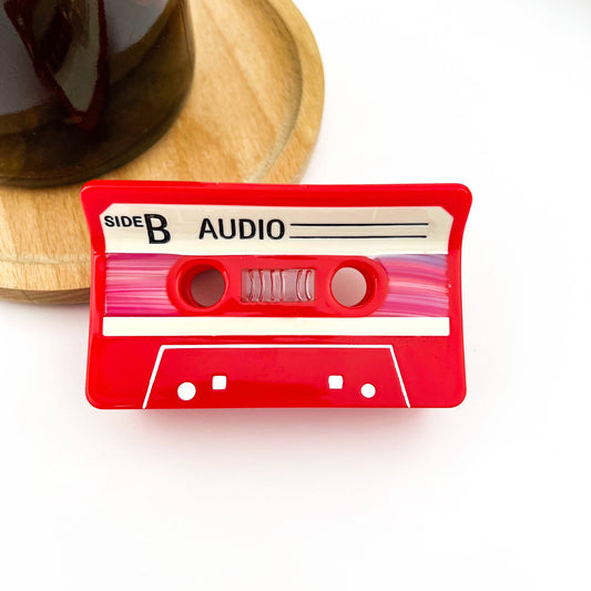 Cassette Tape–Inspired Retro Hair Claw Clip