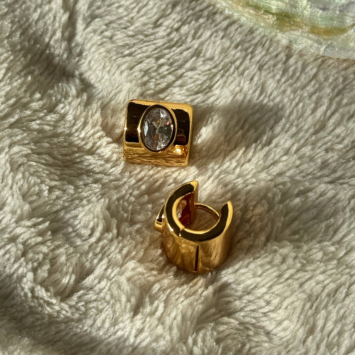 Namaste Jewelry - Gold Cuff Huggies