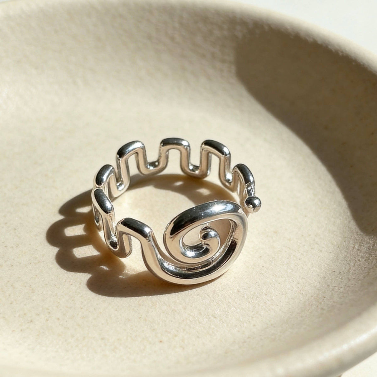 AureaJewelry - Silver Spiral Wave Ring