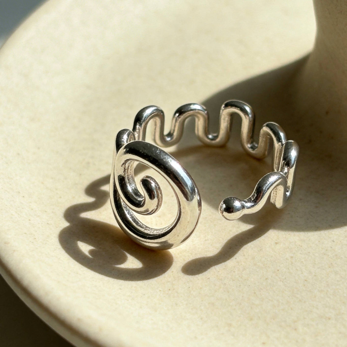 AureaJewelry - Silver Spiral Wave Ring