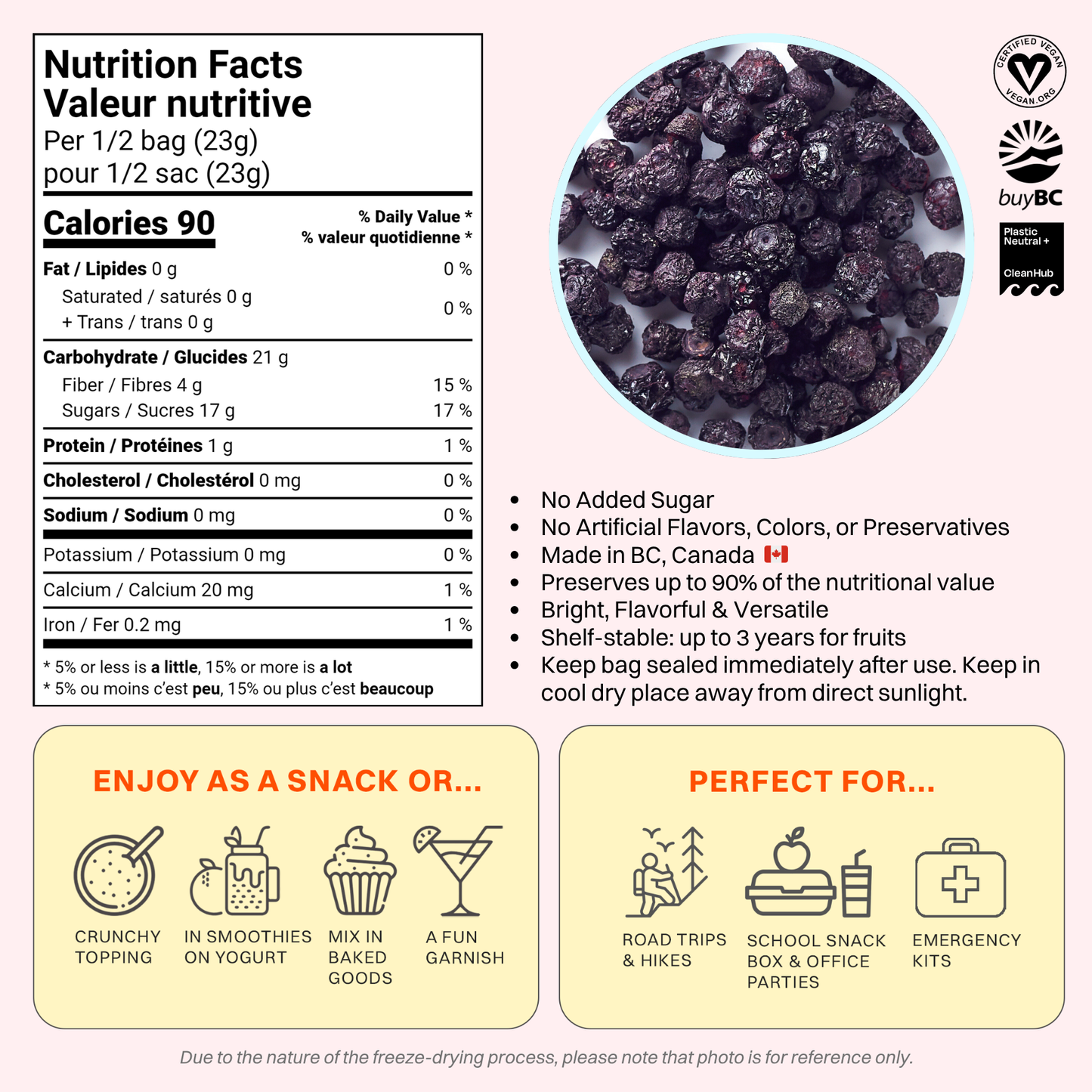 OHME! Foods - Freeze-Dried Blueberries