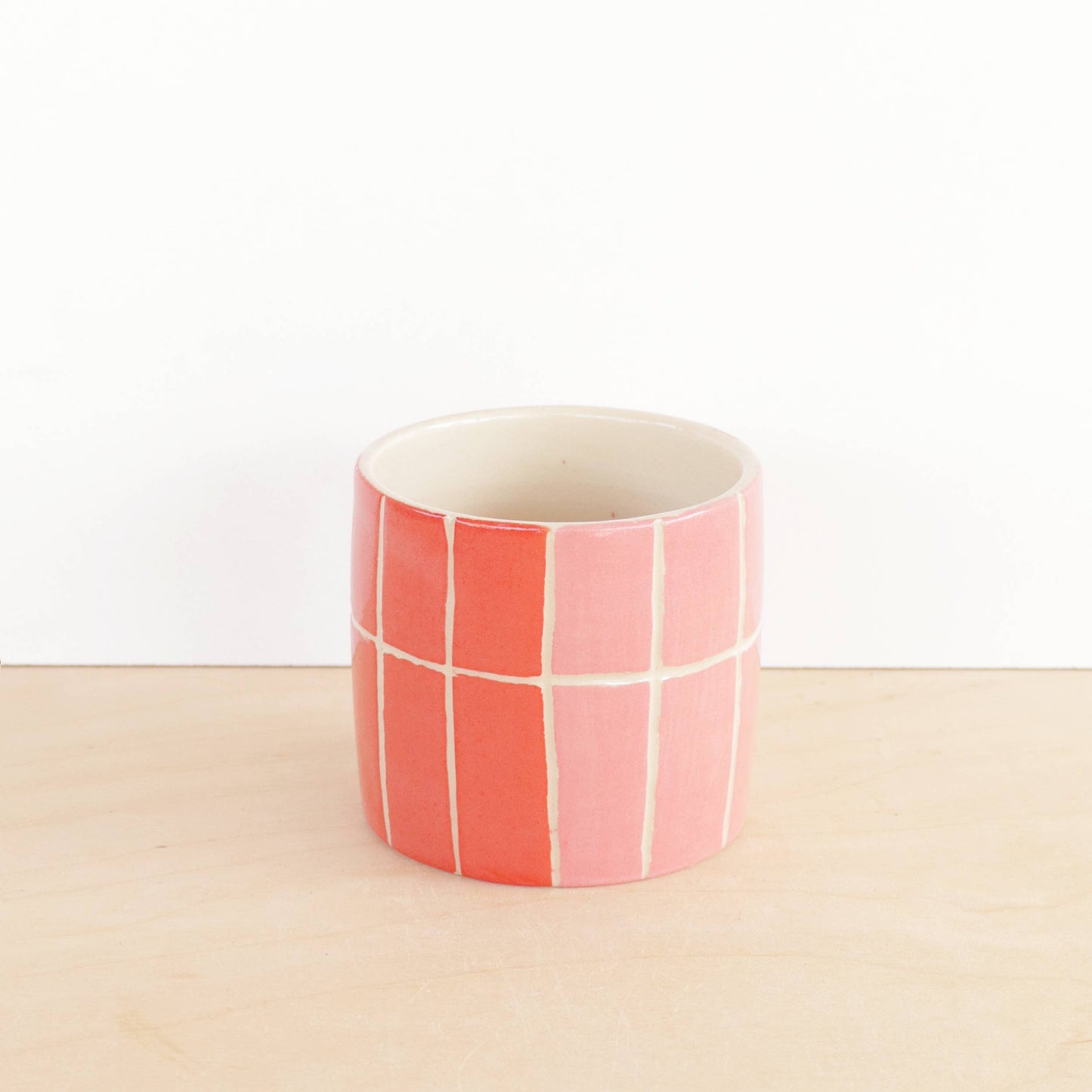 Nightshift Ceramics - Small Ceramic Planter (Pink & Red)