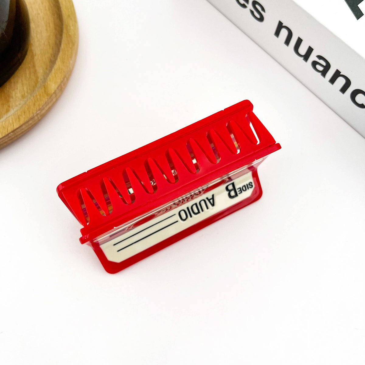 Cassette Tape–Inspired Retro Hair Claw Clip