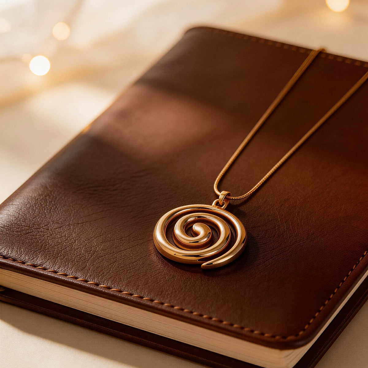 AureaJewelry - Gold Spiral Pendant Necklace