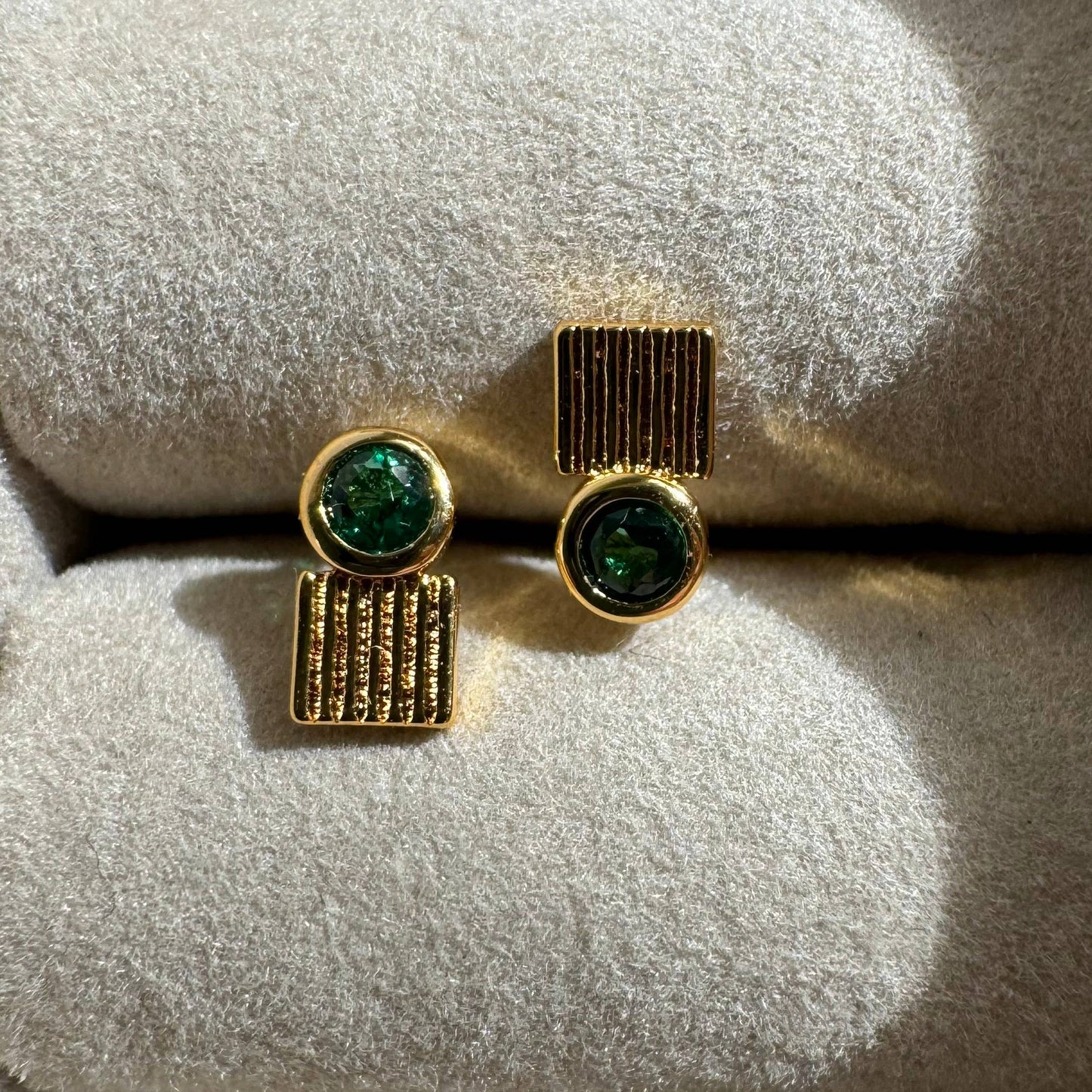 Namaste Jewelry -  Geometric Ribbed Studs