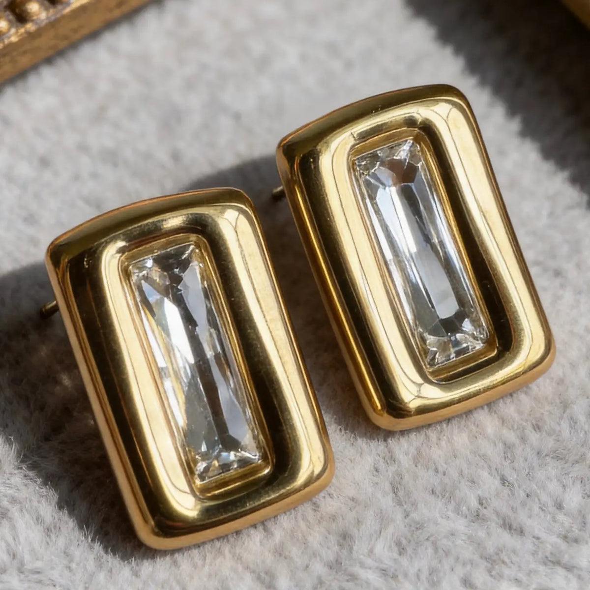 AureaJewelry - Baguette Crystal Stud Earrings