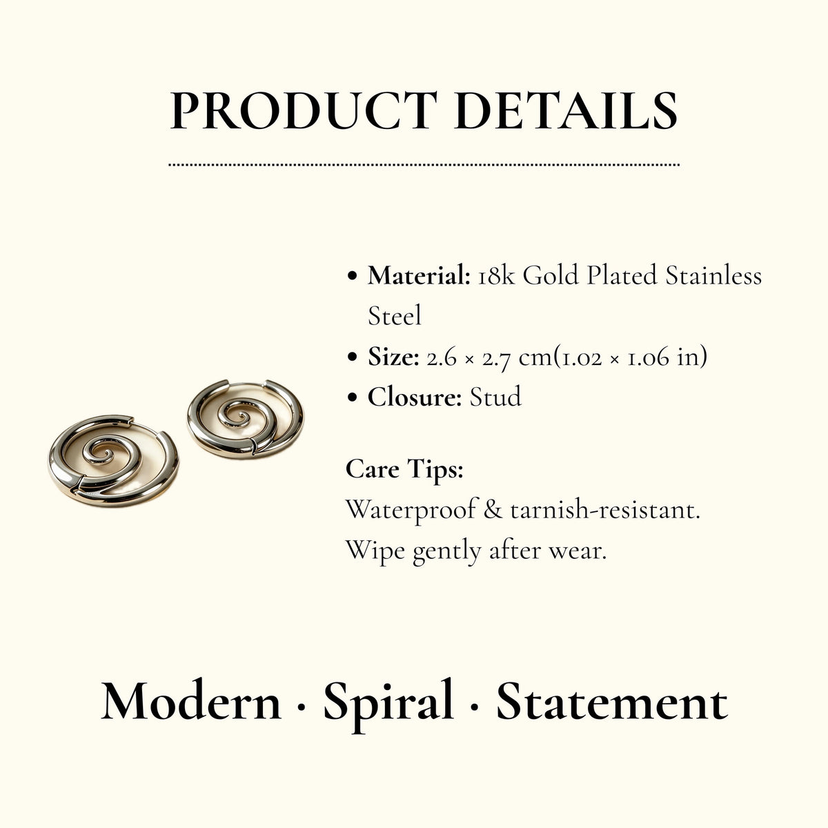 AureaJewelry - Swirl Hoop Earrings