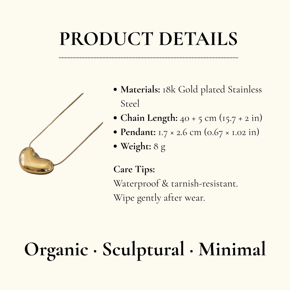AureaJewelry - Bean Pendant Necklace