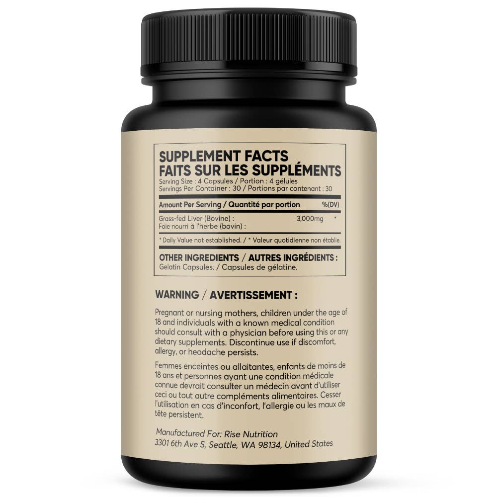 Rise Nutrition - Grass-Fed Beef Liver