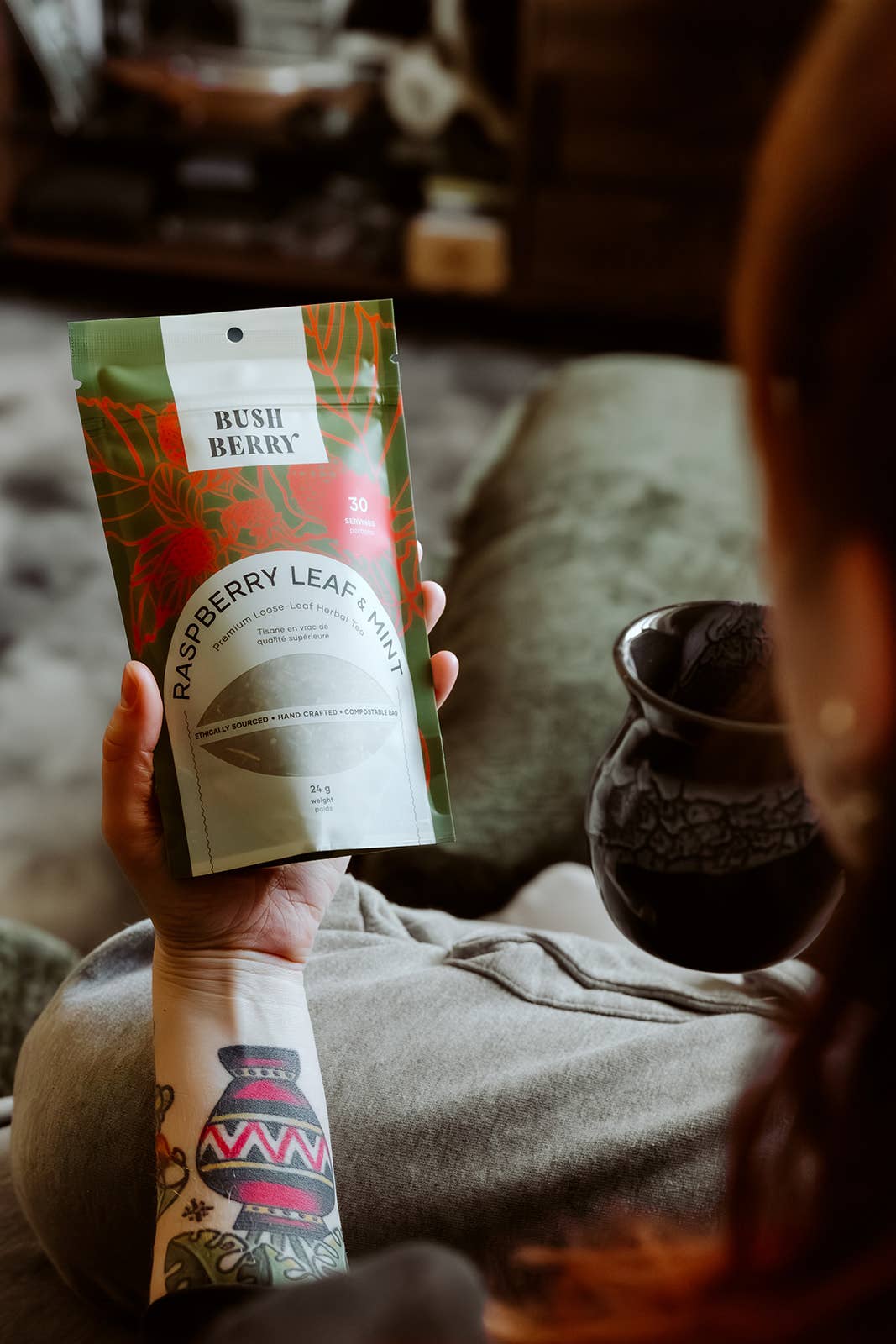 Bush Berry - Organic Raspberry Leaf + Mint Tea Loose Leaf Tea