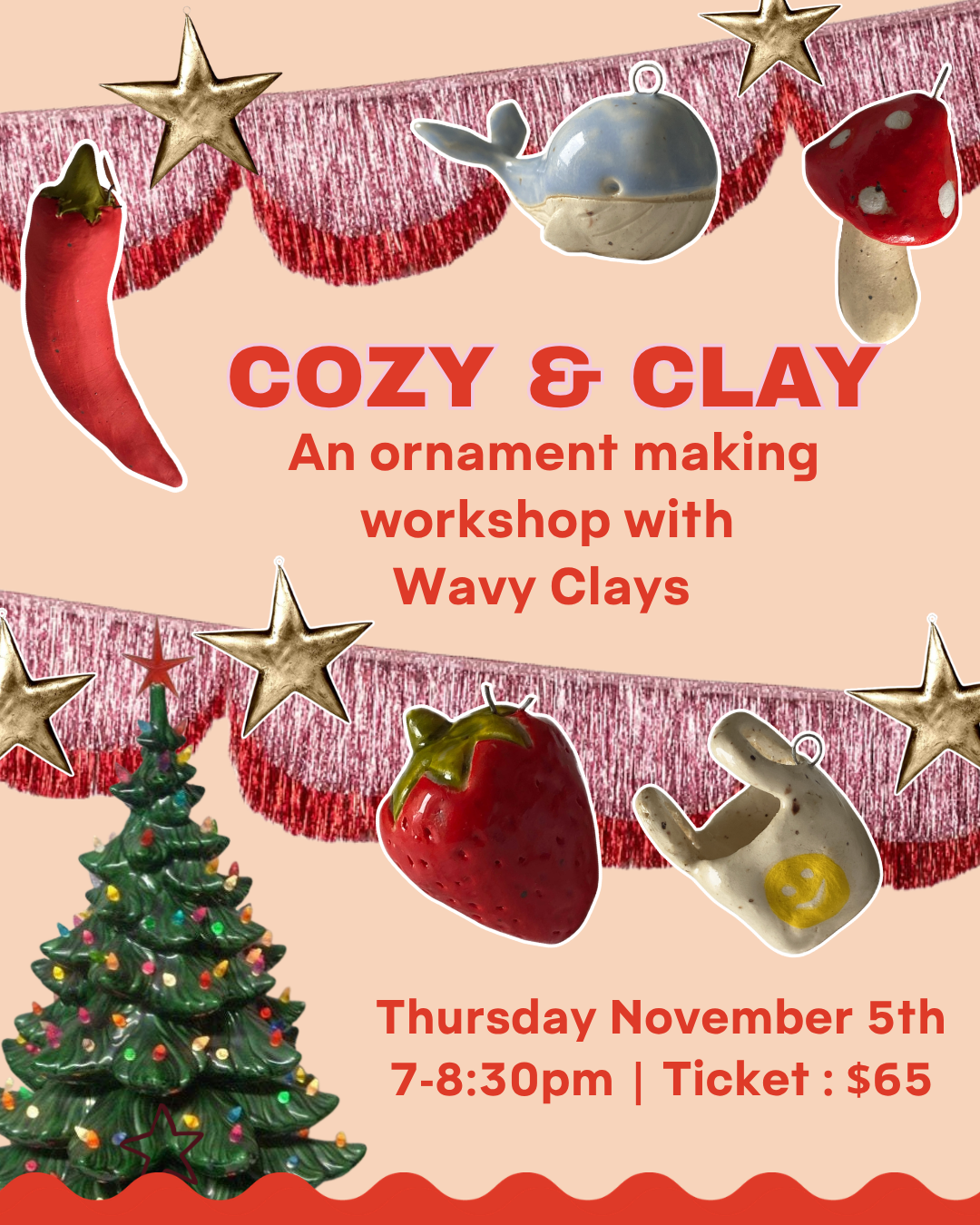 EVENT - Cozy & Clay: Ornament Making with Wavy Clays (NOV 5TH)