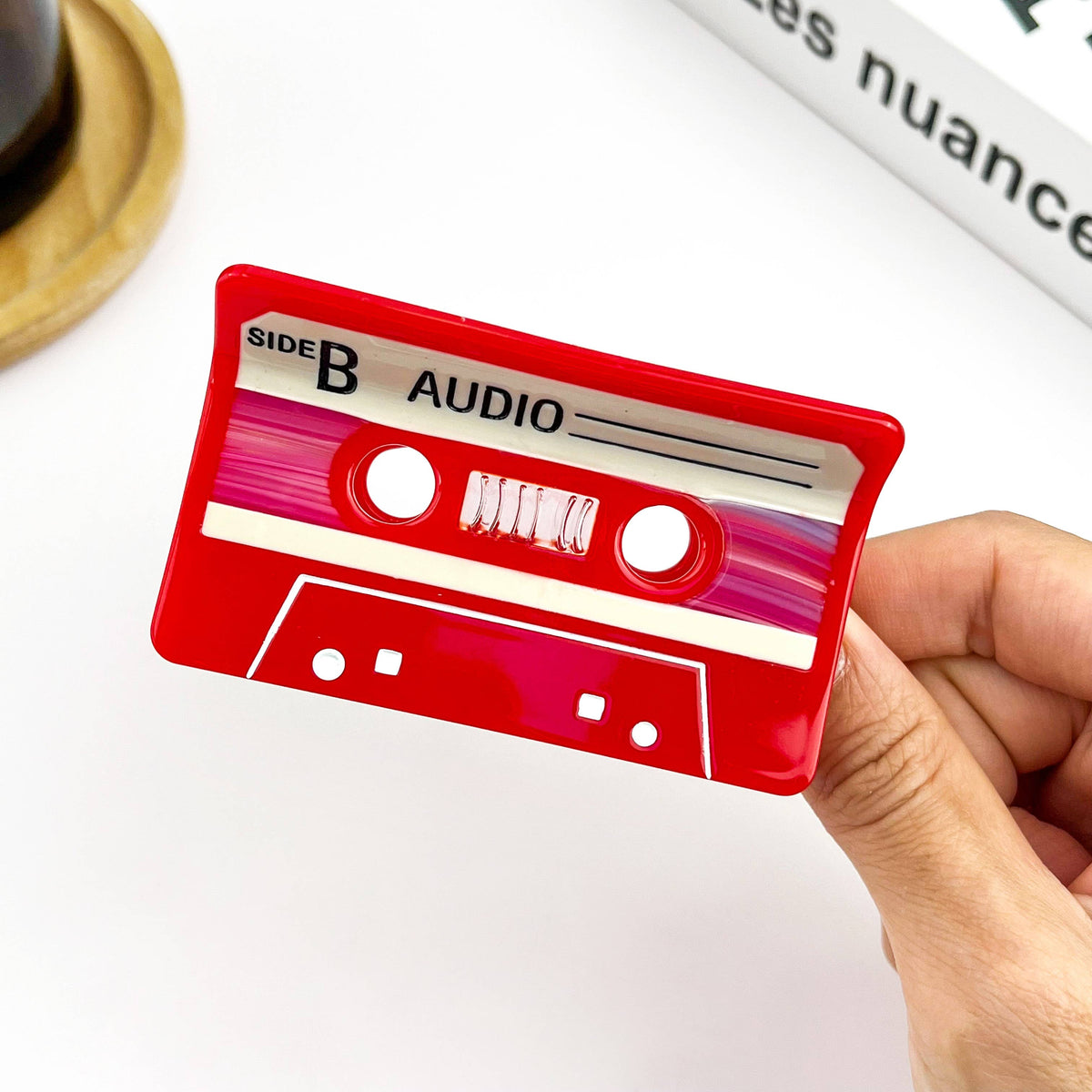 Cassette Tape–Inspired Retro Hair Claw Clip