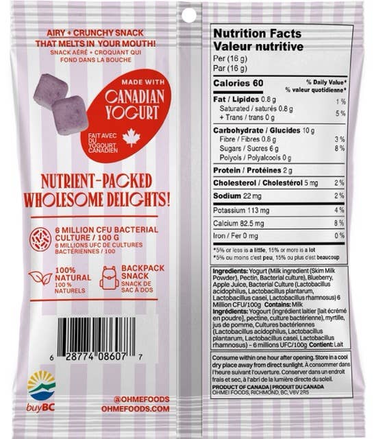 OHME! Foods - Blueberry Yogurt Crunch (Snack Size)