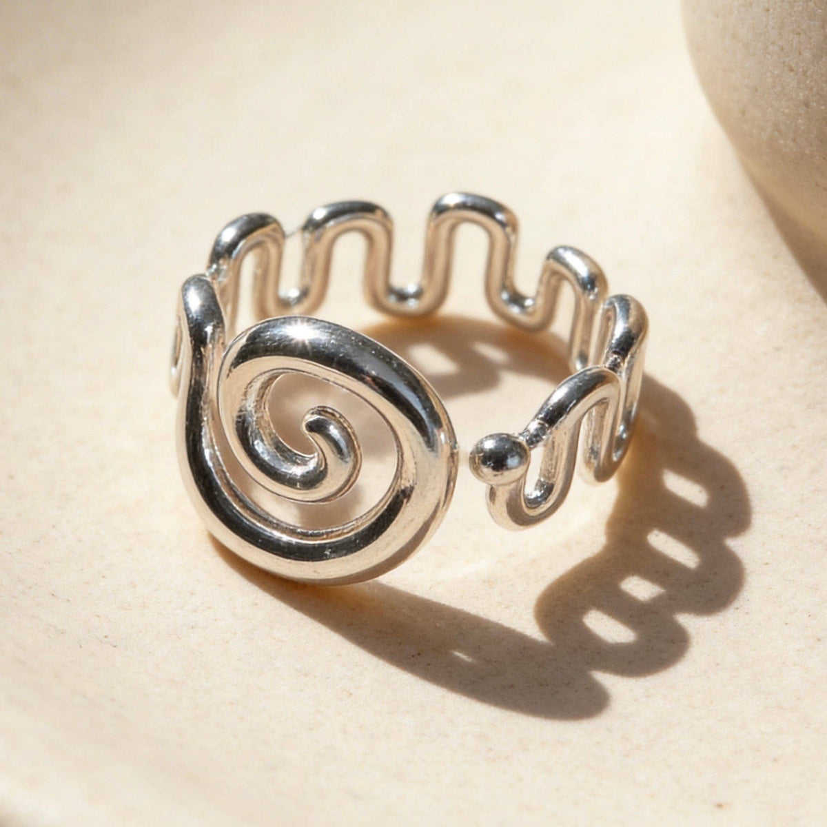 AureaJewelry - Silver Spiral Wave Ring