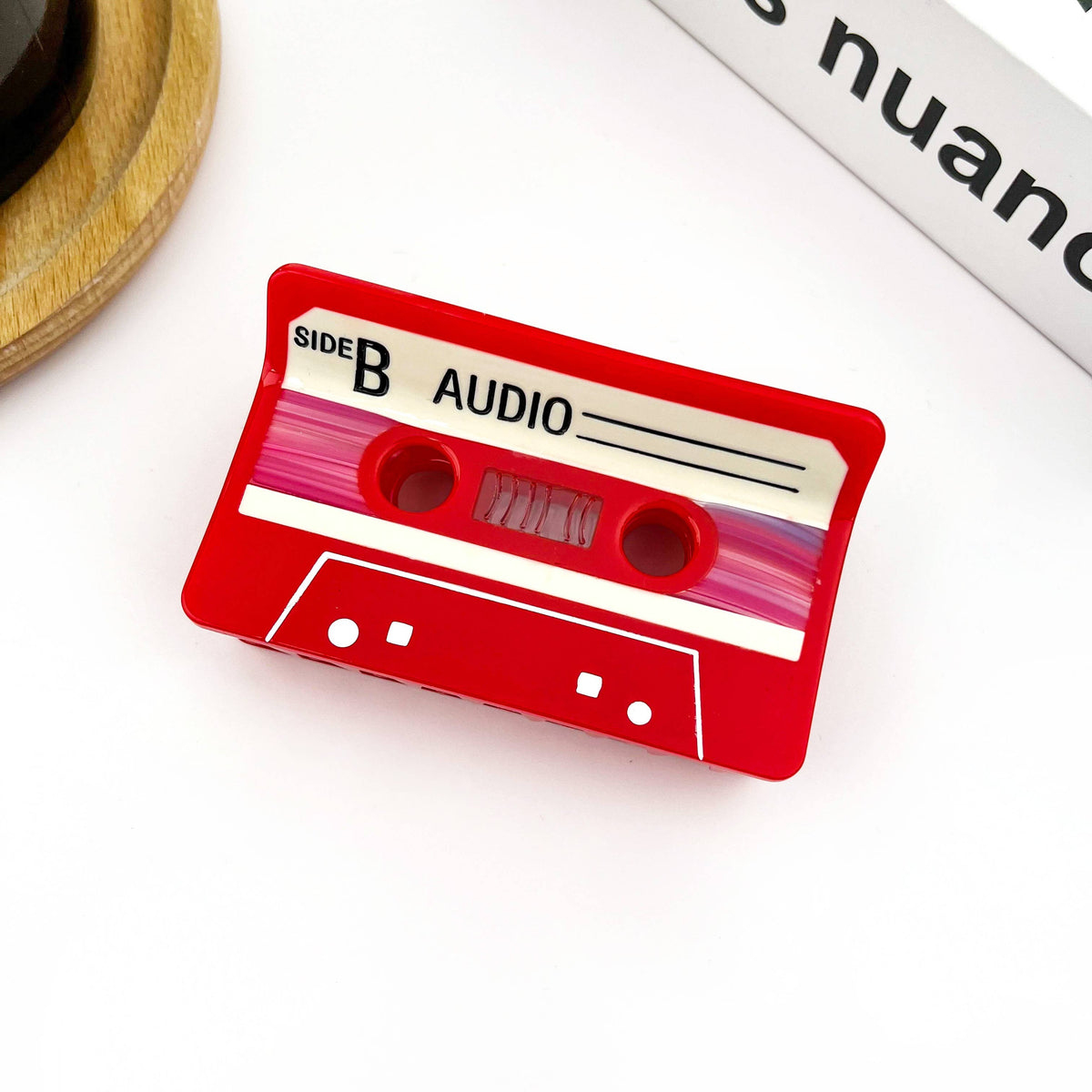 Cassette Tape–Inspired Retro Hair Claw Clip