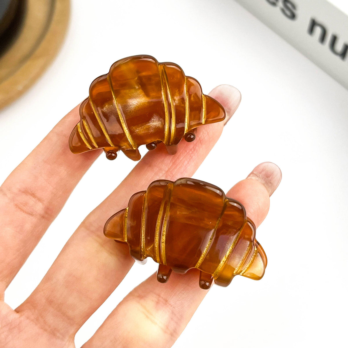 Mini Croissant Hair Claw Clip