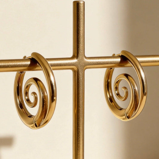 AureaJewelry - Swirl Hoop Earrings