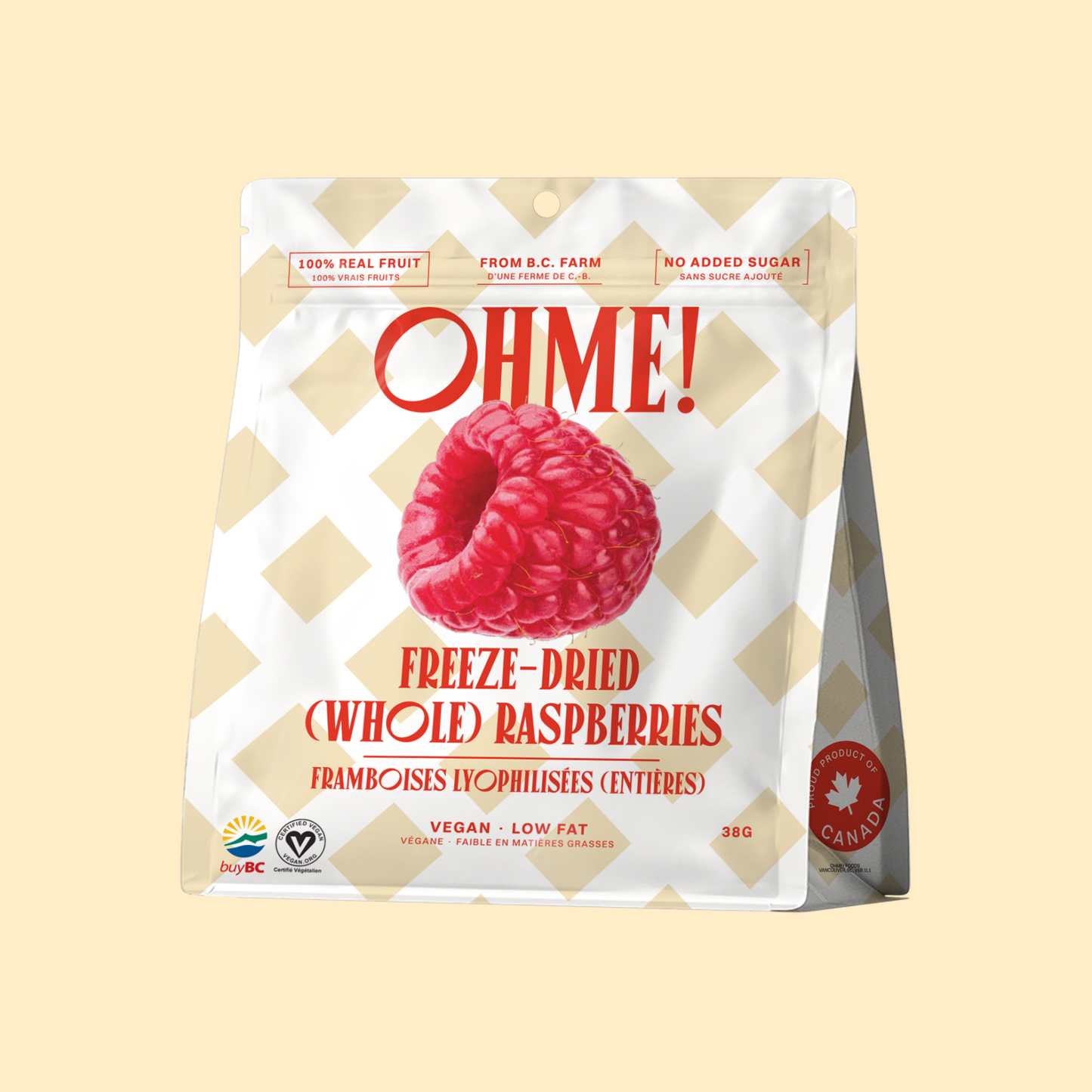 OHME! Foods - Freeze-Dried Raspberries
