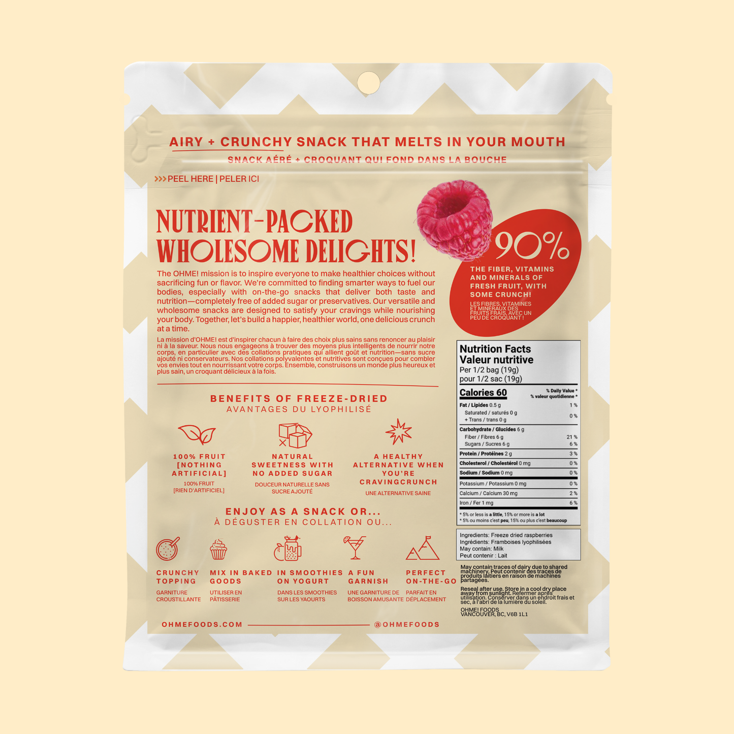 OHME! Foods - Freeze-Dried Raspberries