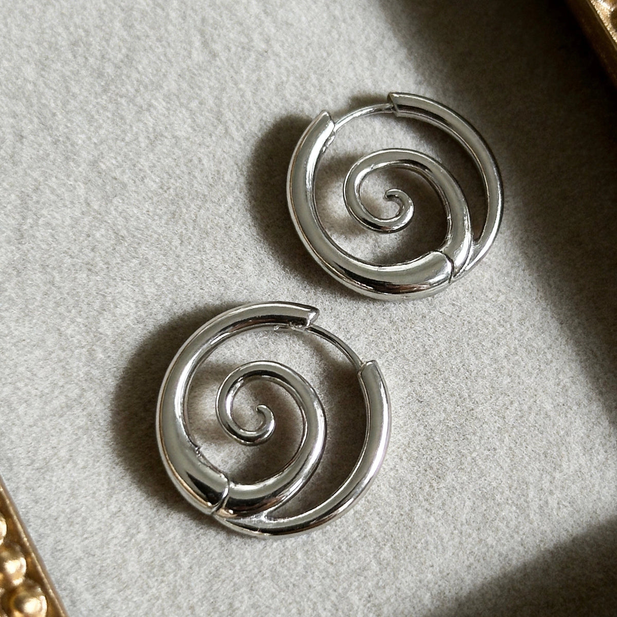 AureaJewelry - Swirl Hoop Earrings