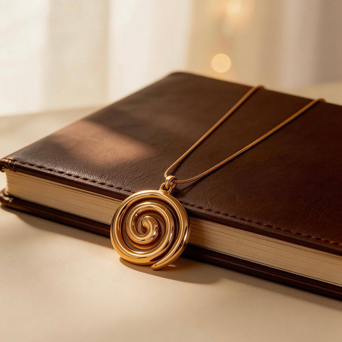AureaJewelry - Gold Spiral Pendant Necklace